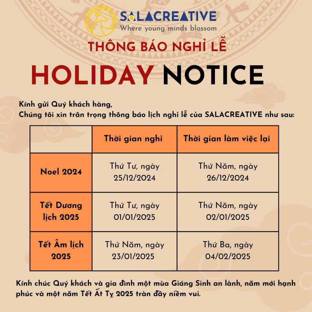 Thông báo nghỉ lễ tại SALACREATIVE